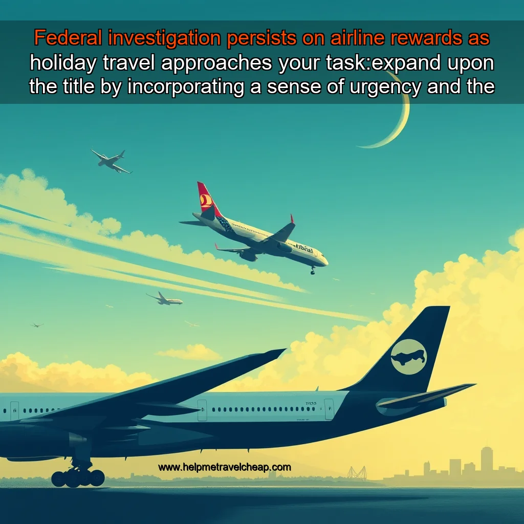 Read more about the article Federal investigation persists on airline rewards as holiday travel approaches


 your task:expand upon the title by incorporating a sense of urgency and the potential impact on travelers.